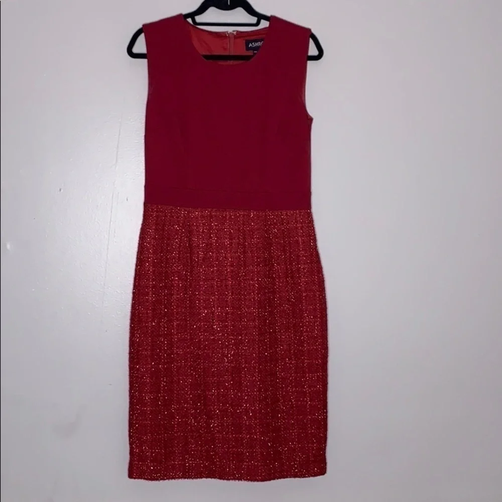 Ashro Tweed Color blocked Overcoat & Matching Dress women’s Size 6 medium set
